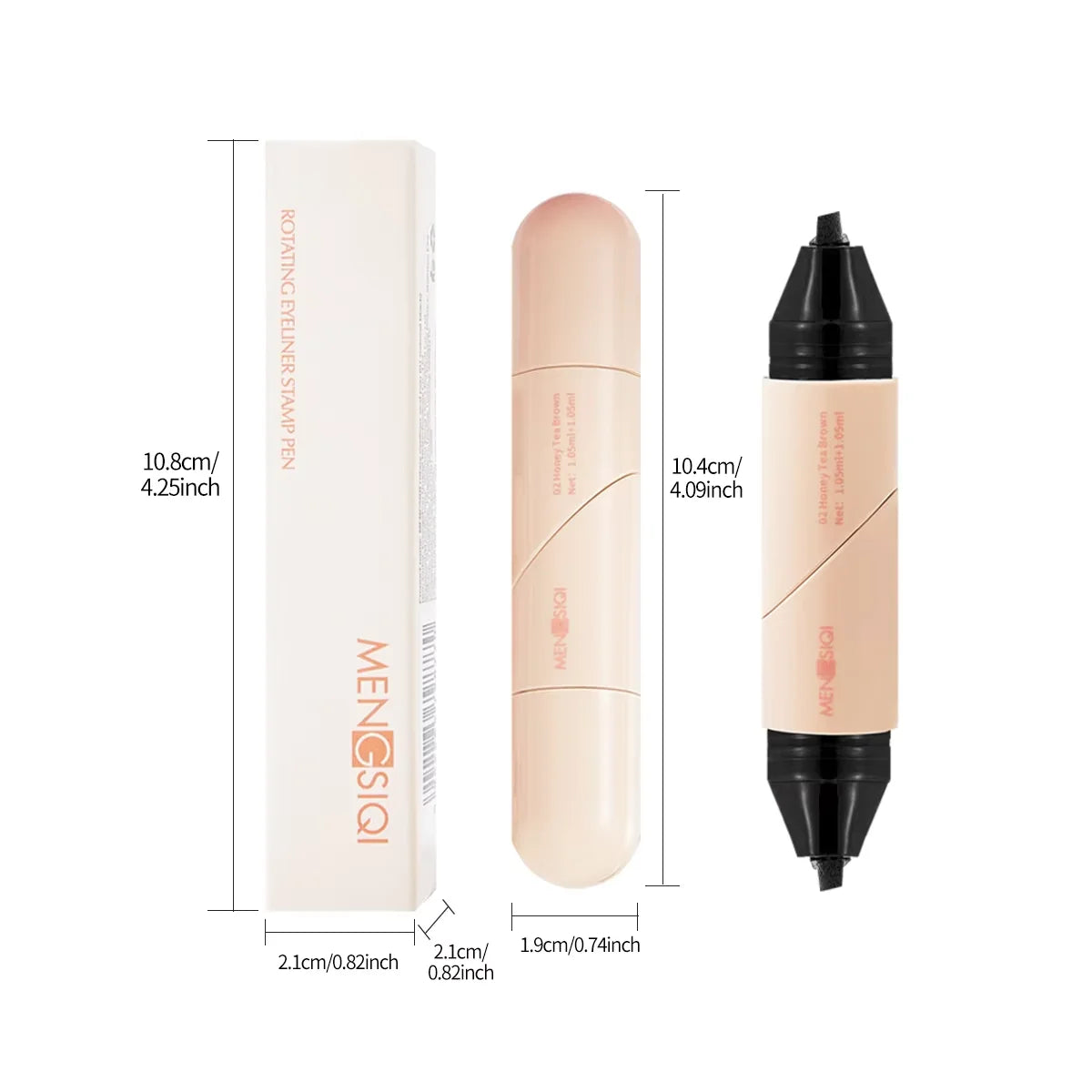 2 in 1 Rotating Eyeliner Stamp Smooth Waterproof Long Lasting Smudge Resistant Eyeliner