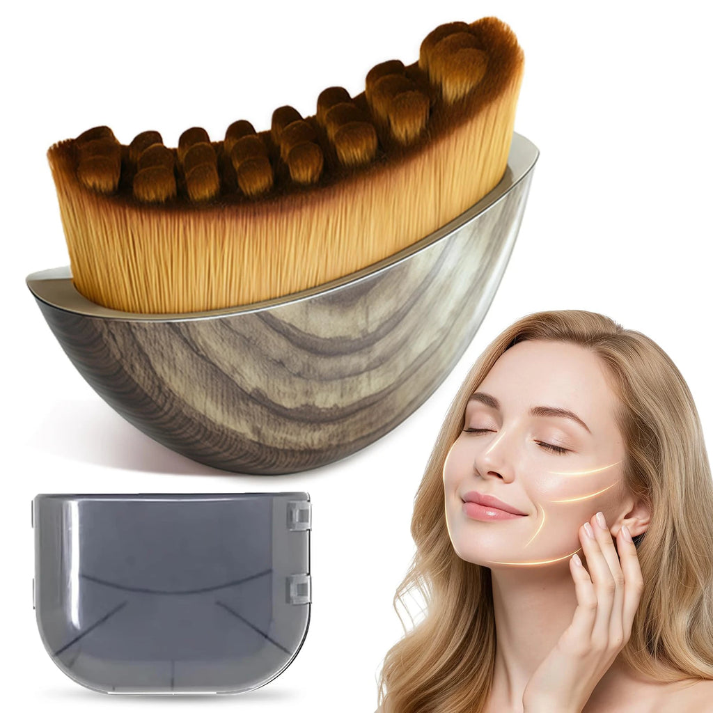 Soft Bristle Contoured Dry Facial Brush Home Spa Massage Tool For Facial Cleansing And Gentle Skin Exfoliation