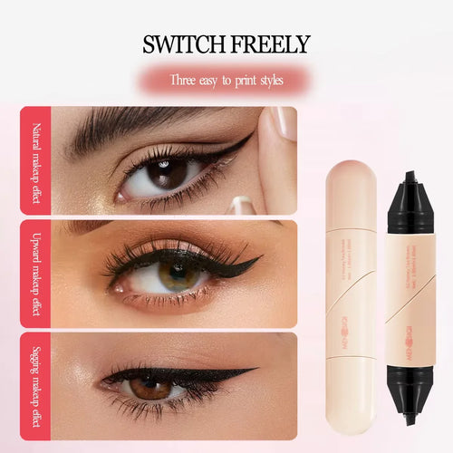 2 in 1 Rotating Eyeliner Stamp Smooth Waterproof Long Lasting Smudge Resistant Eyeliner