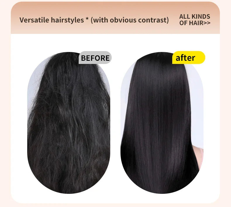 Multifunctional Portable Mini Wireless Hair Straightener Brush USB Rechargeable Straightening Comb Household Gentle Hair Care Styling Accessory